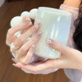 0.78-inch trapezoidal nude jelly texture sparkling crushed diamond patch for wearing nail art