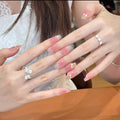 0.78in tapered pink polka dot decorative press-on nail art