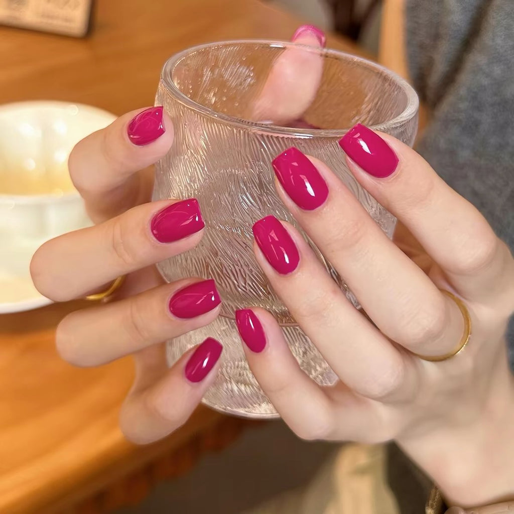 0.62 inch square solid color dragon fruit color patch nail art