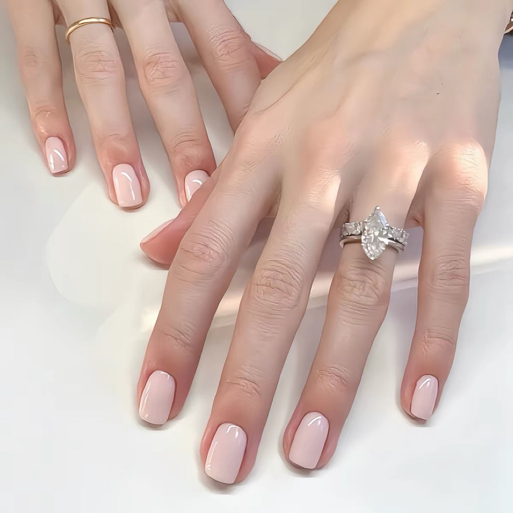 0.62-inch square bare pink patch nail art