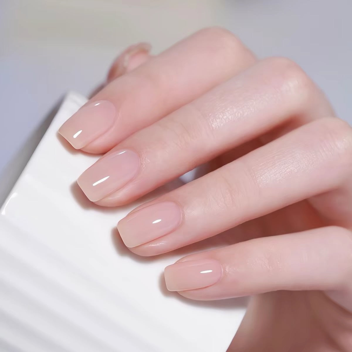 0.62-inch square nude color patch nail art