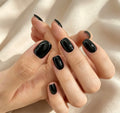 0.62-inch square pure black patch nail art