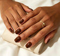0.62 inch square solid color chocolate patch nail art