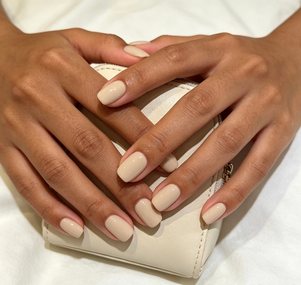 0.62-inch square oat colored patch nail art