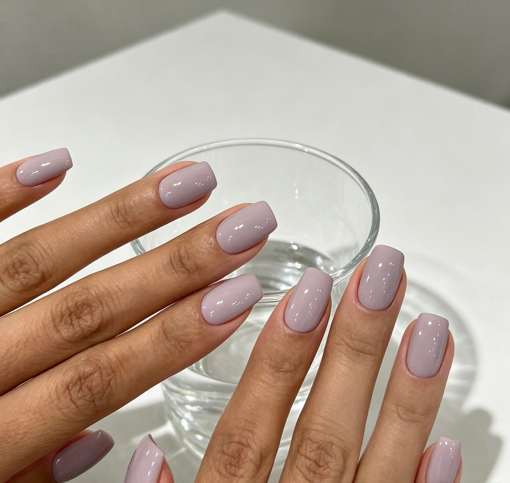 0.62-inch square light purple patch nail art