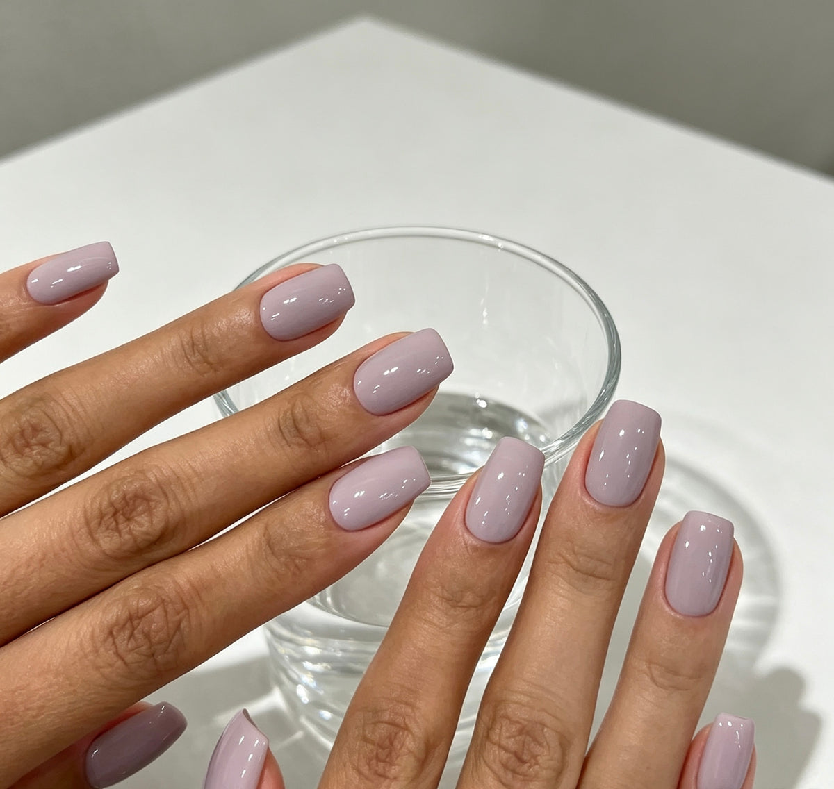 0.62-inch square light purple patch nail art