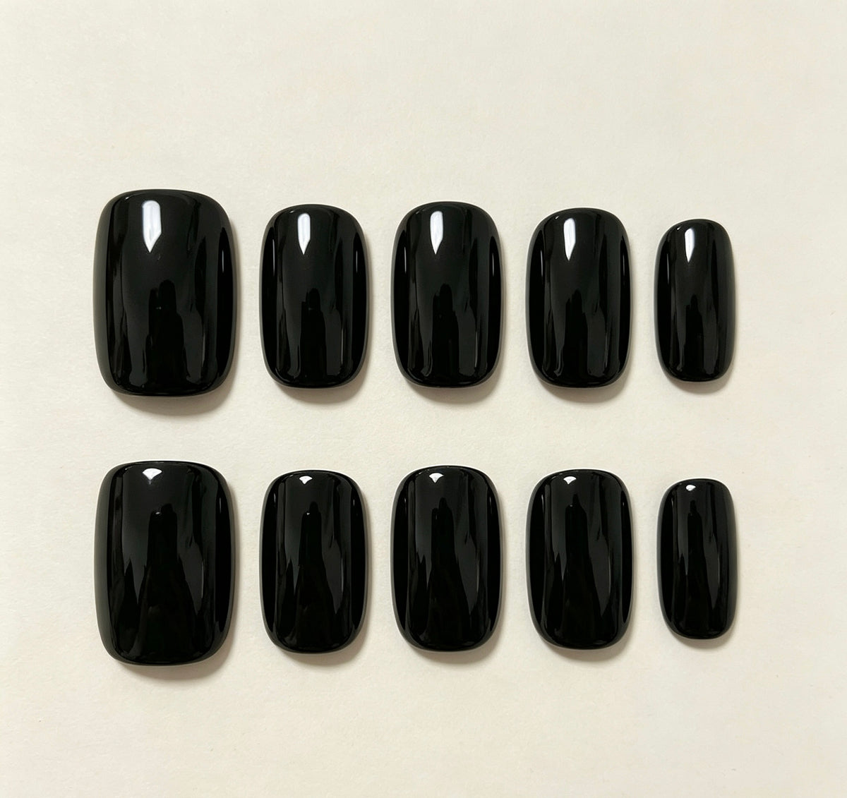 0.62-inch square pure black patch nail art
