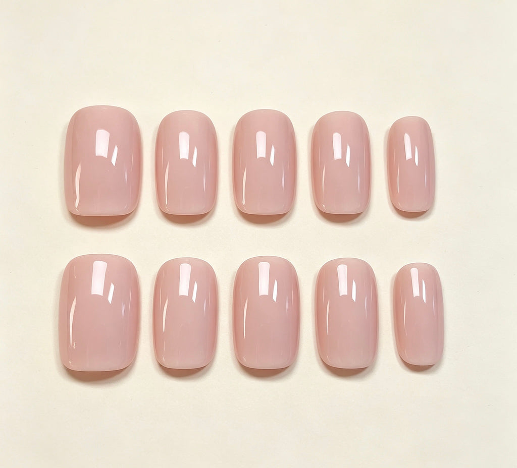 0.62-inch square bare pink patch nail art
