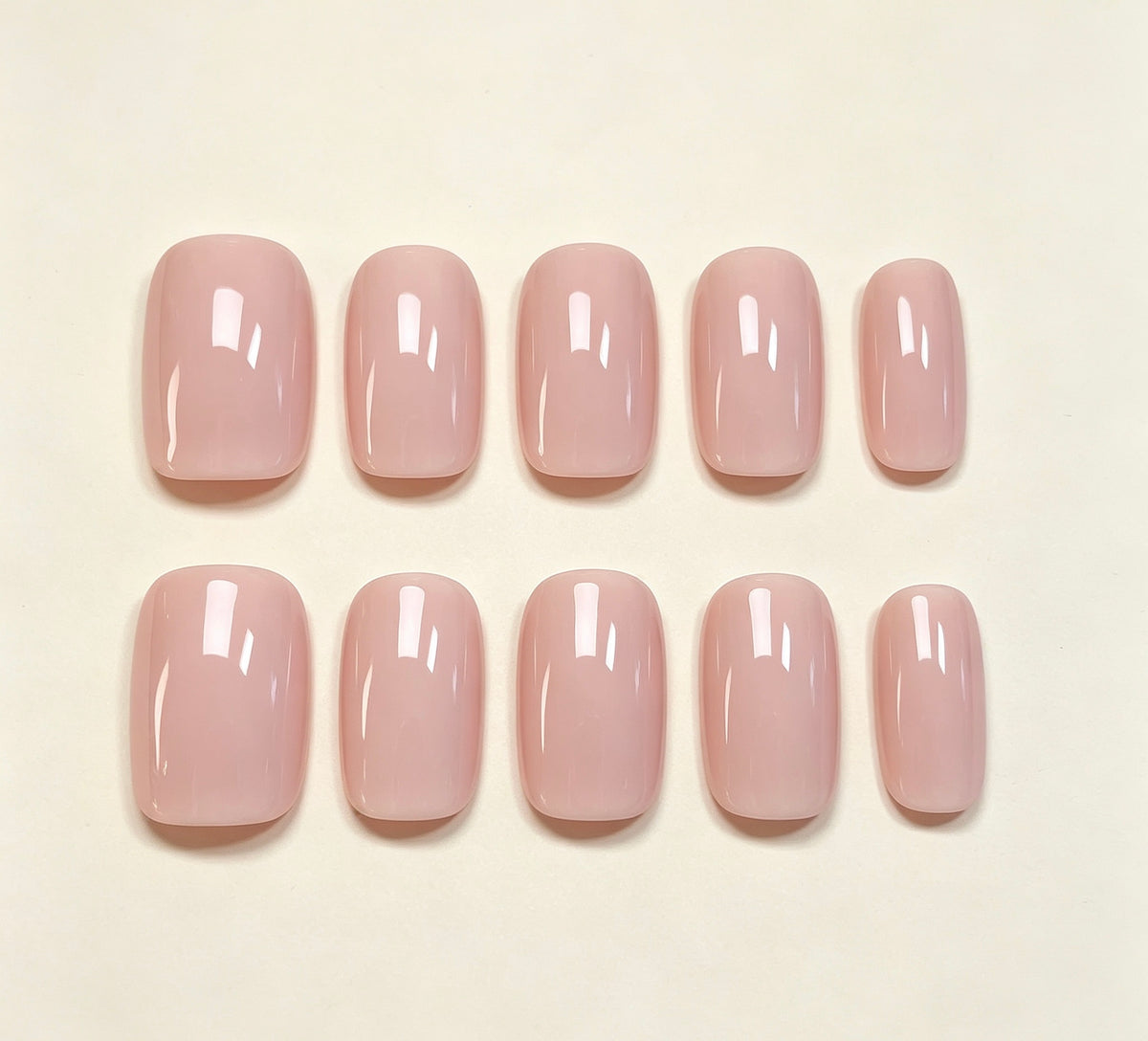 0.62-inch square bare pink patch nail art
