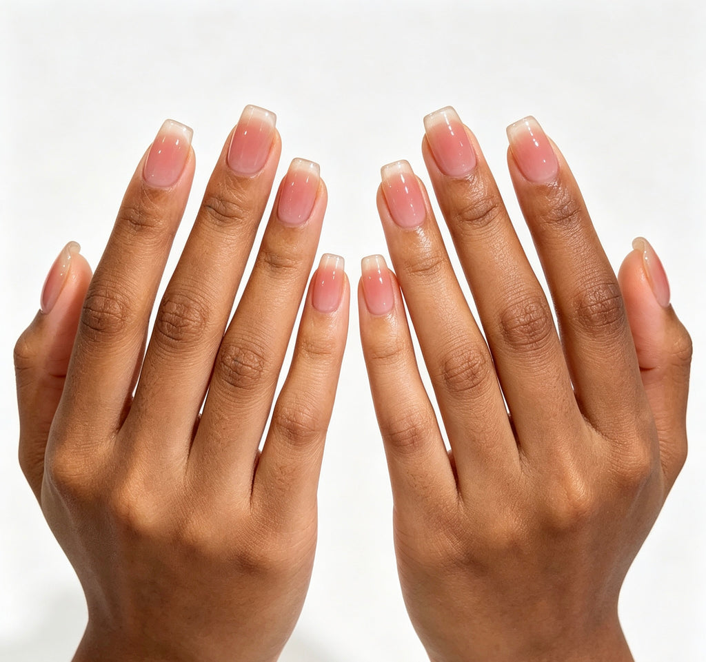 0.62-inch pink cat eye gradient wearing nail art