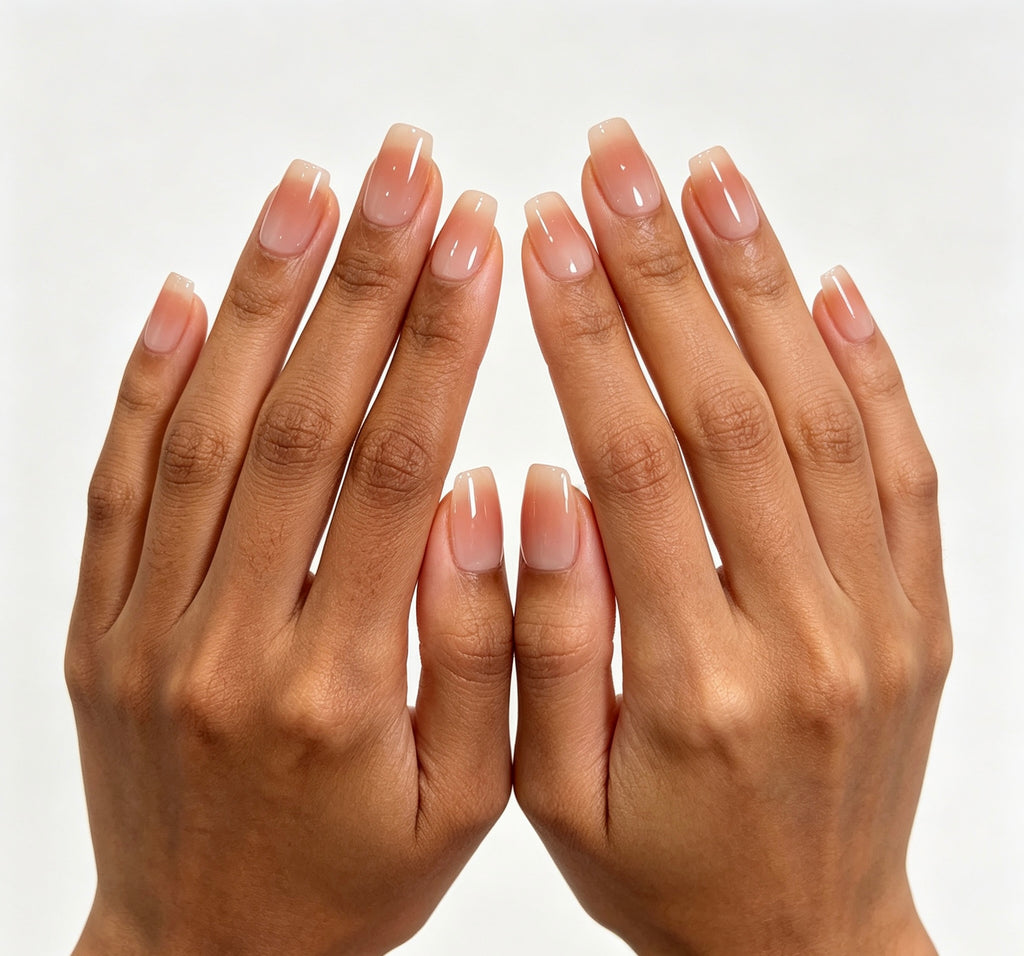 0.62 inch nude gradient cat eye wearing nail art