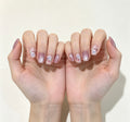 0.62-inch square light purple floral pattern gradient cat eye wearing nail art