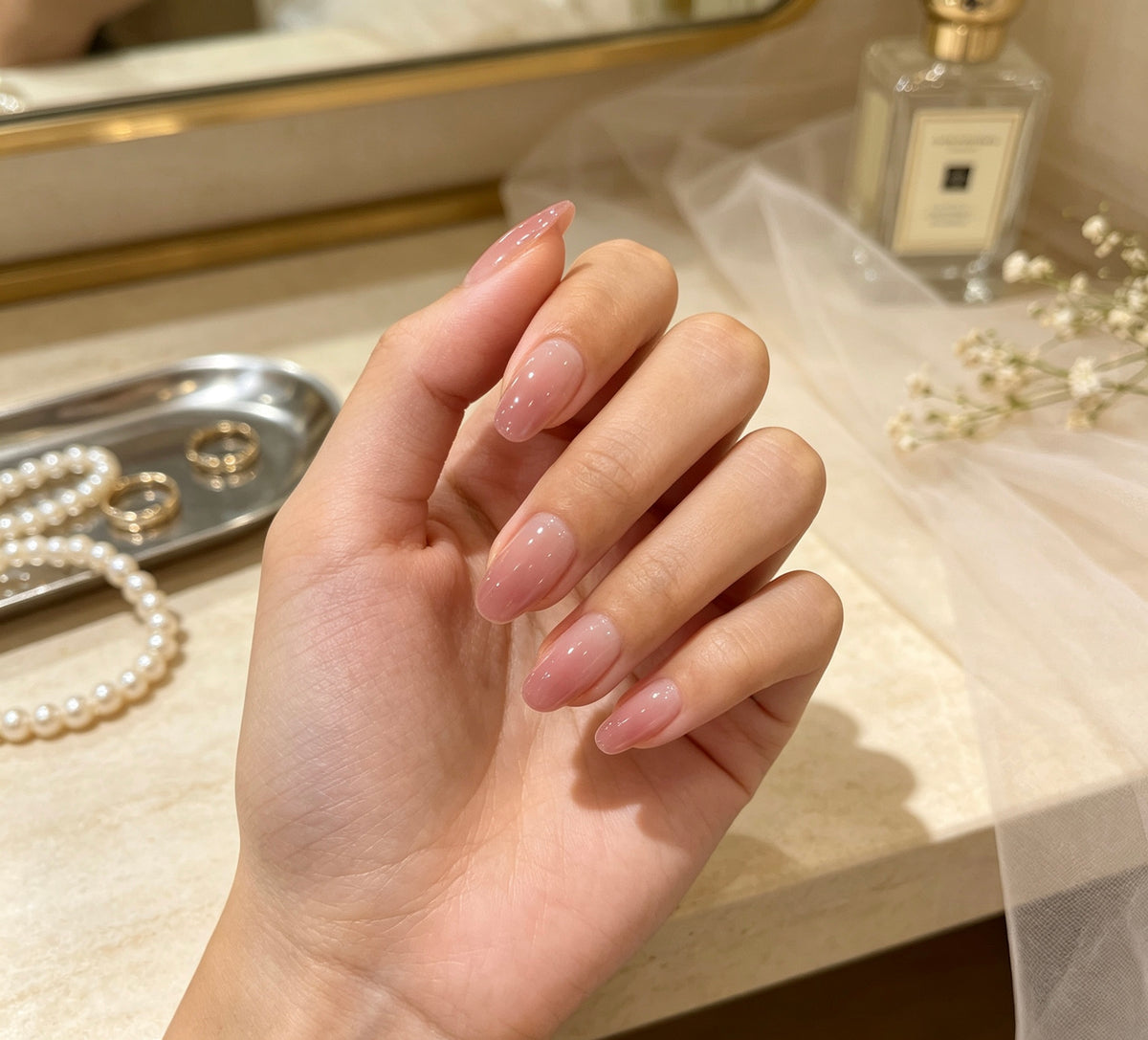 0.7 inch oval naked light purple cat eye gradient pressing nail art