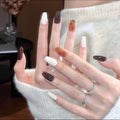 0.78-inch trapezoidal solid color cat eye wearing nail art