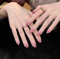 0.7 inch oval naked light purple cat eye gradient pressing nail art
